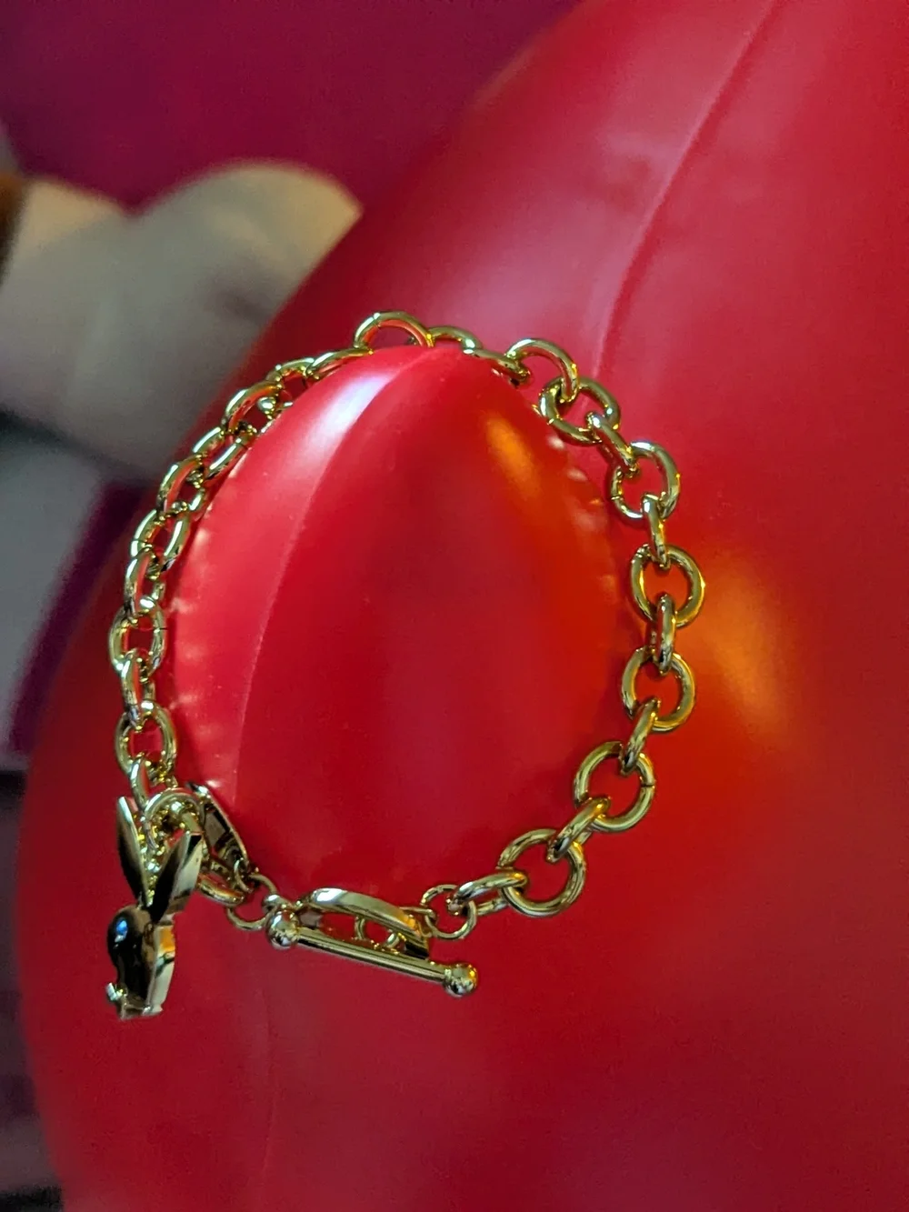 Playboy Gold Color Bunny Charm Chain Bracelet - Playful Women's Jewelry